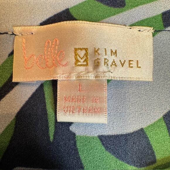 Belle by Kim Gravel Sz Large Twilight Flirty Floral Split Neck Poncho - Picture 5 of 11